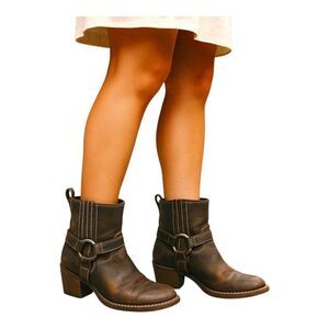 Timberland Leather Comforia Chelsea Harness Ankle Boots Womens 6 Brown